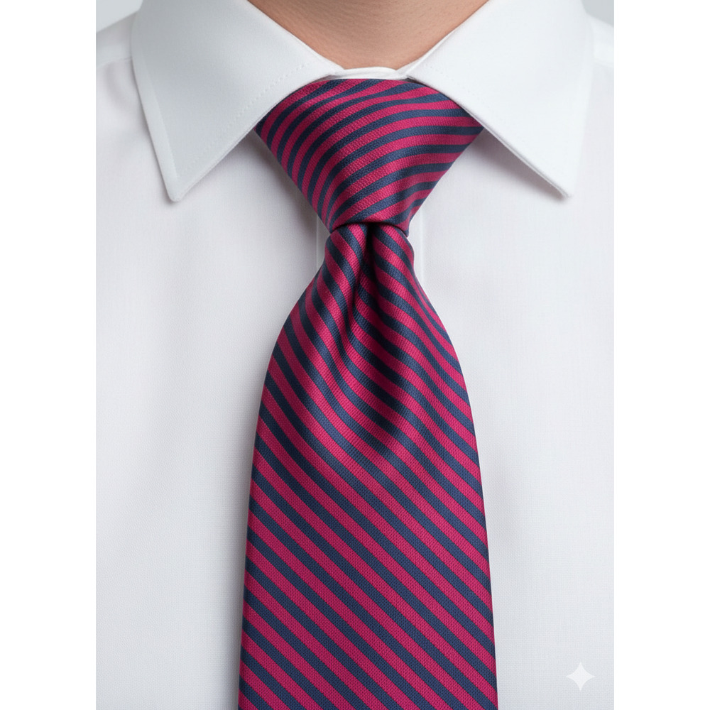 LRL Ralph Lauren red blue diagonal stripe silk tie - 56.5"